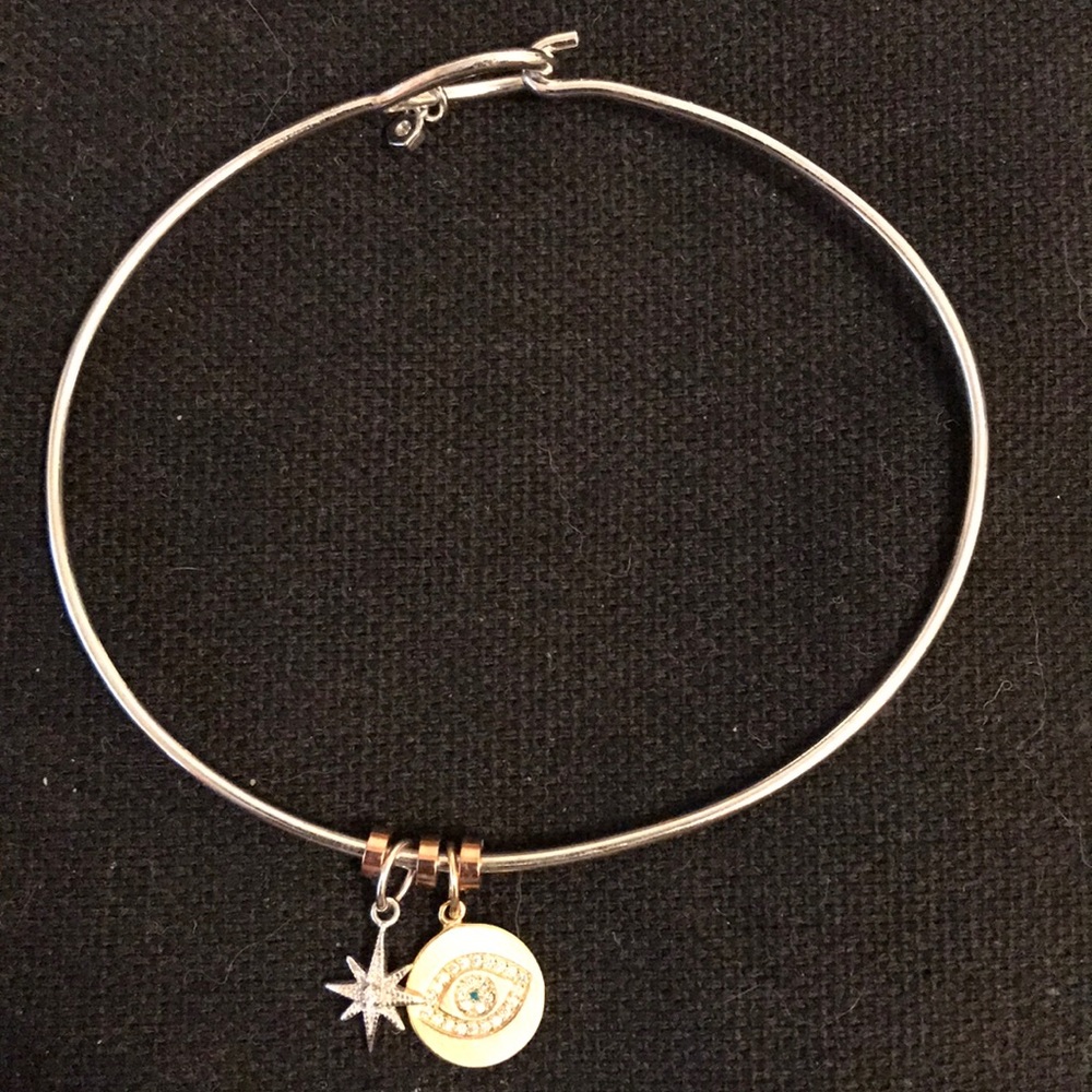 Origami Owl bangle w/ two charms & three spacers